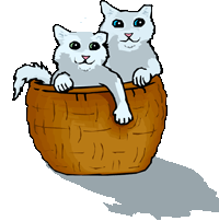 2 cats in a basket